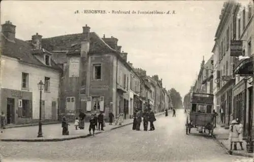 Ak Essonnes Essonne, Boulevard de Fontainebleau