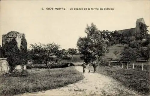 Ak Grosrouvre Yvelines, Le chemin de la ferme du chateau