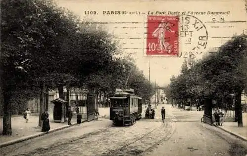 Ak Paris XII Reuilly, La Porte Dorée, Avenue Daumesnil