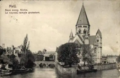 Ak Metz Moselle, Neue evangelische Kirche