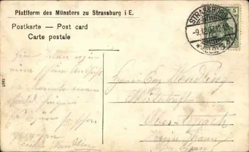 Ak Strasbourg Straßburg Elsass Bas Rhin, Münster