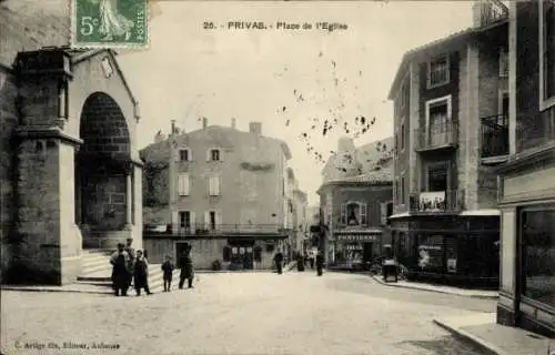 Ak Privas Ardèche, Place de l'Eglise