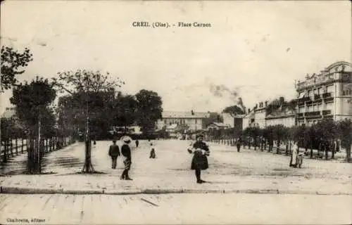 Ak Creil Oise, Place Carnot