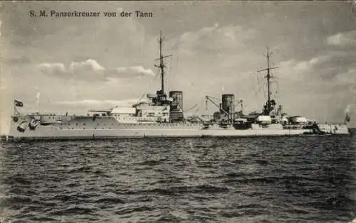 Ak Deutsches Kriegsschiff, SMS Von der Tann, Panzerkreuzer, Kaiserliche Marine