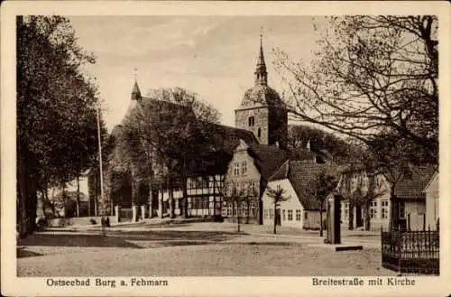 Ak Burg auf der Insel Fehmarn, Breitestraße, Kirche