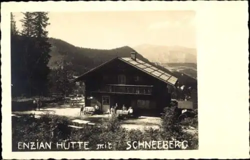 Foto Ak Semmering in Niederösterreich, Enzianhütte, Schneeberg