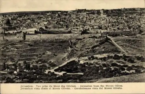 Ak Jerusalem Israel, Blick vom Ölberg