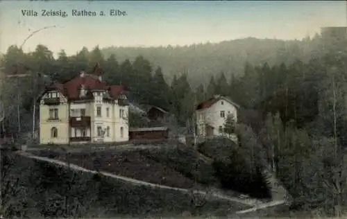 Ak Rathen an der Elbe Sächsische Schweiz, Villa Zeissig