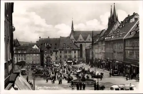 Ak Cheb Eger Region Karlsbad, Marktplatz