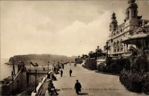 Ak Monte-Carlo Monaco, Casino und Terrassen