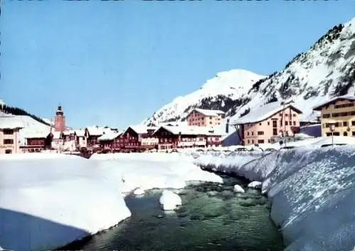 Ak Lech am Arlberg Vorarlberg, Teilansicht, Winter