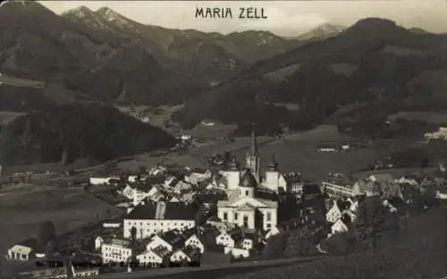 Ak Mariazell Steiermark, Wallfahrtsort, Basilika Mariä Geburt, Panorama