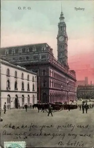 Ak Sydney Australien, Rathaus, Marktplatz