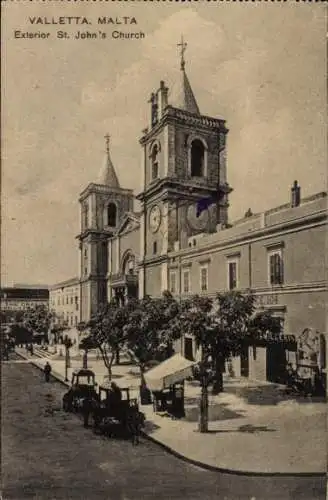 Ak Valletta Malta, Außenansicht der St. John's Kirche