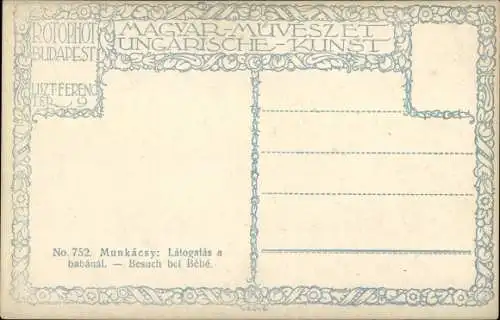 Künstler Ak Munkacsy, Besuch bei Bébé