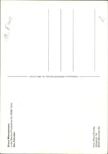 Ak Schauspieler Klaus Wennemann, Portrait, Autogramm, Serie Der Fahnder