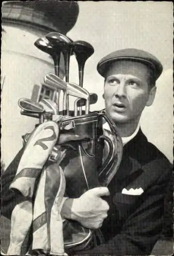 Ak Schauspieler Boy Gobert, Portrait mit Golfschlägern, Autogramm