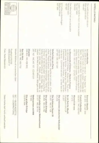 Ak Schauspielerin und Sängerin Mireille Mathieu, Portrait, Autogramm