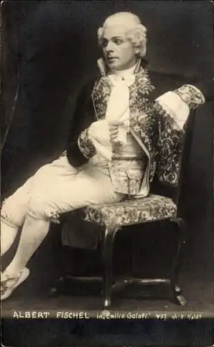 Foto Ak Schauspieler Albert Fischel, Portrait in Emilia Galotti