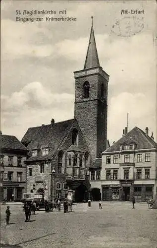 Ak Erfurt in Thüringen, St. Aegidienkirche, Eingang zur Krämberbrücke