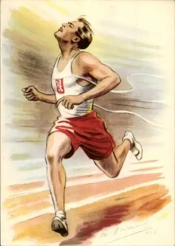 Künstler Ak Unterstützung des Tschechoslowakischen Olympischen Komitees, Olympia