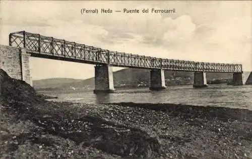 Ak Ferrol Galicien, Neda, Puente del Ferrocarril