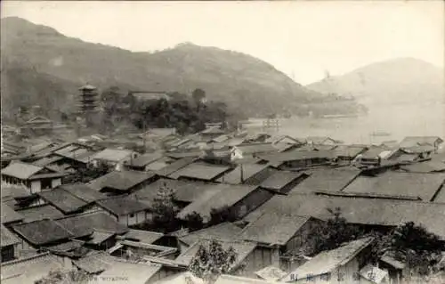 Ak Japan, Stadtansicht, Pagode