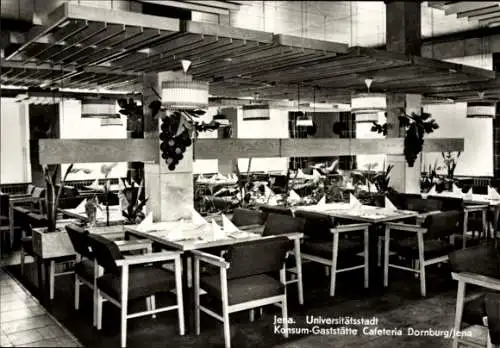 Ak Jena in Thüringen, Konsum Gaststätte Cafeteria Dornburg, Inneraum