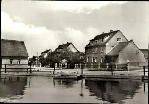 Ak Frauenprießnitz in Thüringen, Am Dorfteich