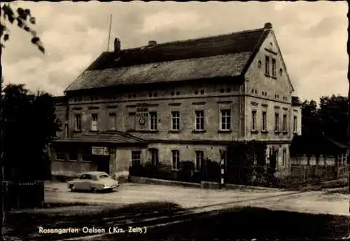 Ak Oelsen bei Zeitz Elsteraue, Rosengarten