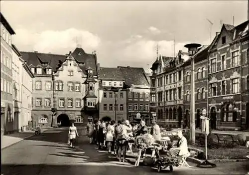 Ak Kahla in Thüringen, Blumenmarkt, Straßenszene