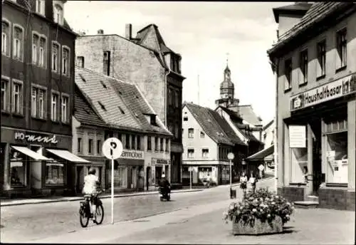 Ak Werdau in Sachsen, August Bebel Straße, Geschäfte