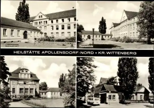 Ak Apollensdorf Lutherstadt Wittenberg in Sachsen Anhalt, Heilstätte, Hauptgebäude, Pforte, Station