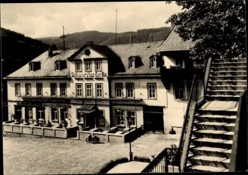 Ak Leutenberg in Thüringen, Konsum Markt Café Schwarzburger Haus