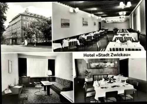 Ak Zwickau in Sachsen, Hotel Stadt Zwickau, Innenansichten, Bahnhofstraße