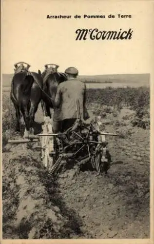 Ak Landwirtschaft, Bauer, Pflug, Werbung Mc. Cormick