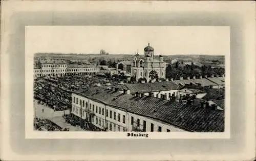 Ak Daugavpils Dünaburg Lettland, Teilansicht