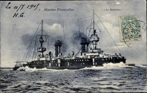 Ak Französisches Kriegsschiff Massena, Französische Marine