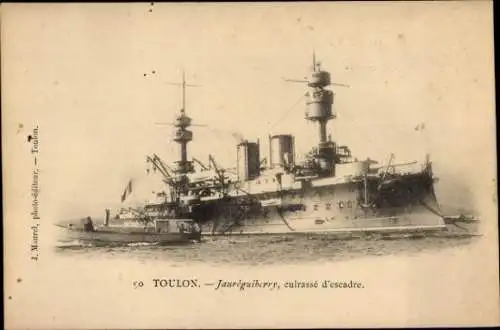 Ak Französisches Kriegsschiff Jaureguiberry, Französische Marine