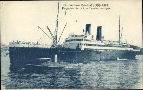 Ak Dampfer Gouverneur General Jonnart, French Line, CGT
