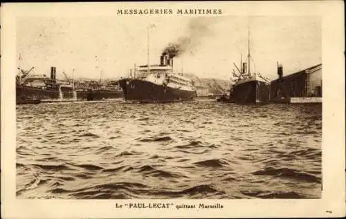 Ak Paquebot Paul Lecat, Messageries Maritimes