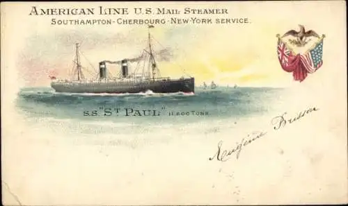 Ak Dampfer S.S. St. Paul, American Line