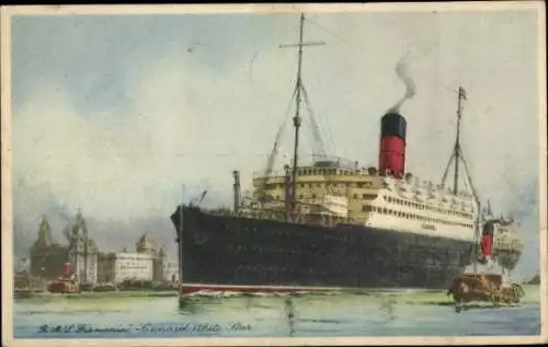 Ak Dampfer Franconia, Cunard White Star Line