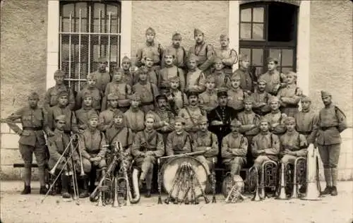 Foto Ak Französische Soldaten in Uniformen, Gruppenfoto, Musikinstrumente