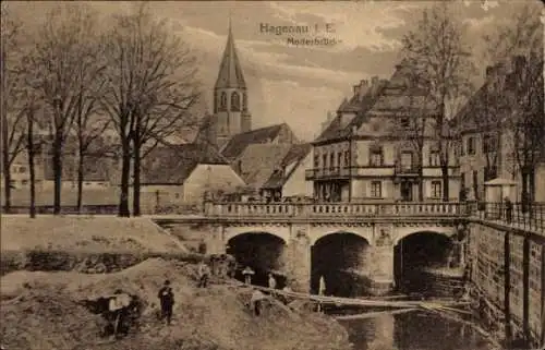 Ak Haguenau Hagenau im Elsass Bas Rhin, Moderbrücke