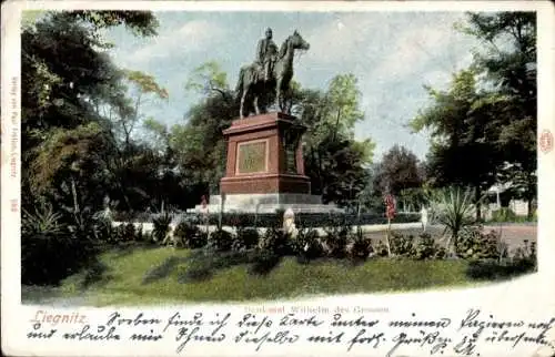 Ak Legnica Liegnitz Schlesien, Denkmal Wilhelm des Großen