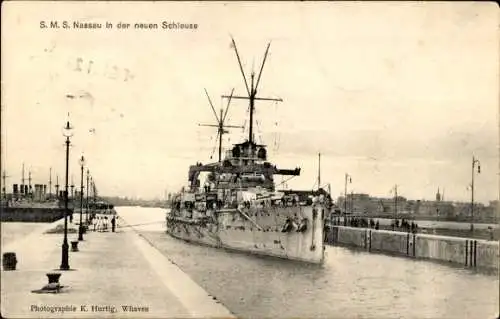 Ak Deutsches Kriegsschiff, S.M.S. Nassau, Kaiserliche Marine