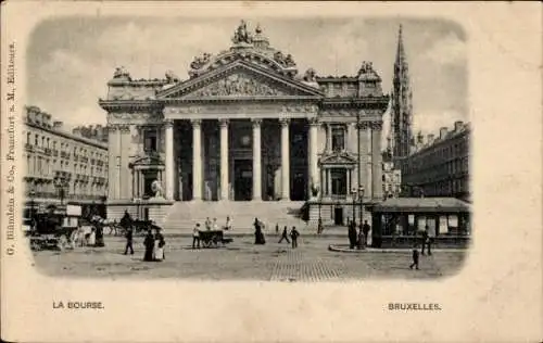 Ak Brüssel, Vue de la Bourse, Straßenansicht