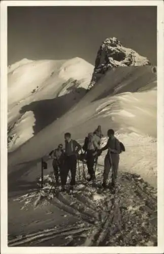 Ak Arosa Kanton Graubünden Schweiz, Plattenhorn und Hörnli, Bergsteiger