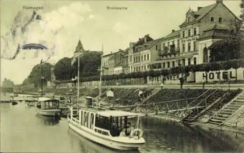 Ak Remagen am Rhein, Hotel Anker, Bootsanleger